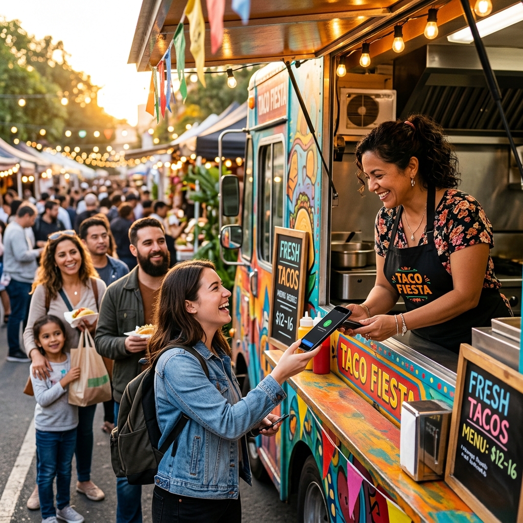 Food truck cu comenzi digitale și POS mobil